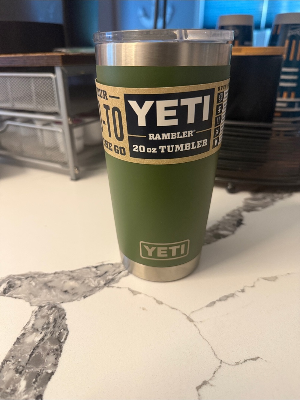 Yeti Rambler 20 oz Tumbler in highland Olive Green